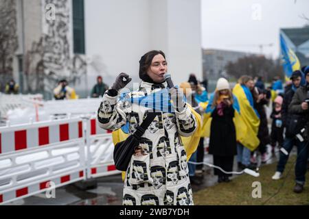 Pro Ukranian Demo à Berlin 06.01.24 pour armer l'Ukraine. Banque D'Images