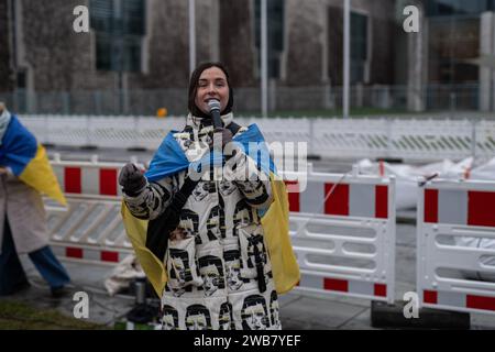 Pro Ukranian Demo à Berlin 06.01.24 pour armer l'Ukraine. Banque D'Images