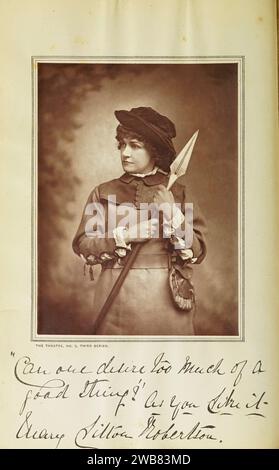 Marie Litton comme Rosalind dans As You Like IT, 1880 tiré du livre ' THE Theatre ' Une revue mensuelle LE DRAME, LA MUSIQUE ET LES BEAUX-ARTS. EDITÉ PAR CLEMENT SCOTT. JANVIER à JUIN 1880. Publié à LONDRES par CHARLES DICKENS & EVANS, 26, WELLINGTON STREET. Banque D'Images