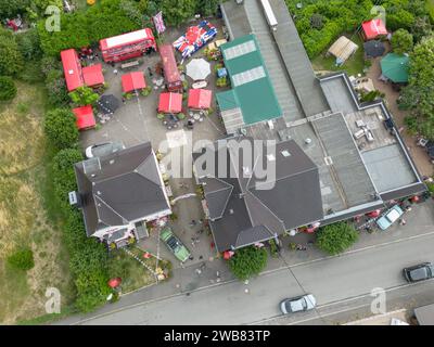 18.07.2023 Vettelschoss Allemagne - vue aérienne de l'hôtel Little Britain Inn en Allemagne. Banque D'Images