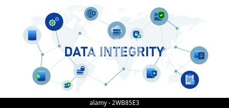 base de données en ligne de technologie de système de serveur d'intégrité de données pour protéger les informations Illustration de Vecteur