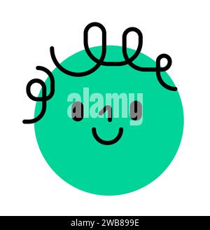 Visage rond exprimant l'émotion. Souriez Illustration de Vecteur