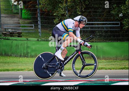 Imola, Italien. 25 septembre 2020. DENNIS Rohan ( AUS ) – Australie – Querformat - quer - horizontal - Paysage - Evénement/Veranstaltung : Championnats du monde de cyclisme sur route UCI - Catégorie/Catégorie : Cyclisme sur route - Elite hommes - lieu/Ort : Europe – Italie - Emilie-Romagne - départ et arrivée: Imola - Individual Time Trail ( ITT ) - distance : 31, 7 km - Date/Datum : 25.09.2020 – Vendredi - photographe : © Arne Mill - frontalvision.com crédit : dpa/Alamy Live News Banque D'Images