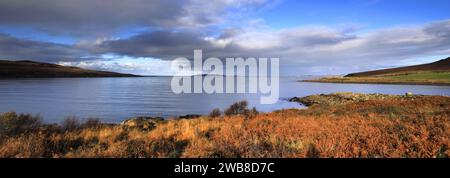 Vue sur Gruinard Bay, Gruinard village, Wester Ross, North West Highlands de l'Écosse, Royaume-Uni Banque D'Images