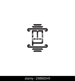 Concept de pilier MP dans un design professionnel de haute qualité qui imprimera bien sur tous les supports d'impression Illustration de Vecteur