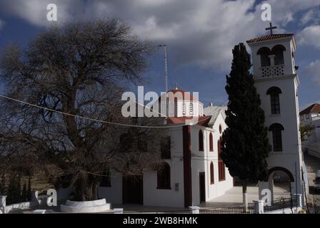 Grèce, Rhodes Island Theologos village, l'église Banque D'Images