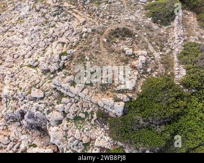 Castellot de Cala Morlanda, site archéologique, Cala Morlanda, Manacor, Majorque, îles Baléares, Espagne Banque D'Images