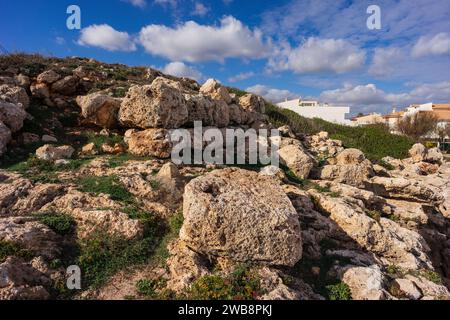 Castellot de Cala Morlanda, site archéologique, Cala Morlanda, Manacor, Majorque, îles Baléares, Espagne Banque D'Images