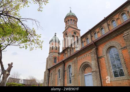 Cathédrale de Jeondong - importante église catholique dans la ville de Jeonju, Corée du Sud. Banque D'Images