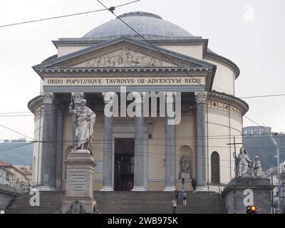 TURIN, ITALIE - 06 OCTOBRE 2023 : Église de la Gran Madre Banque D'Images