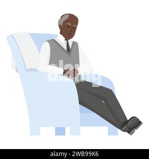 Homme docteur endormi dans le fauteuil. Illustration vectorielle de dessin animé de travailleur hospitalier détendu Illustration de Vecteur