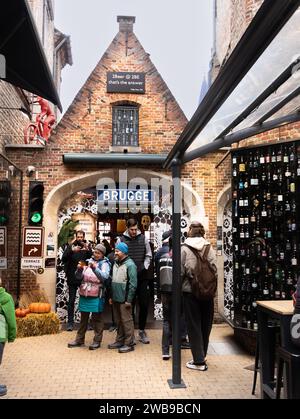 Cave à bière à Bruges Belgique Banque D'Images