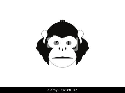 Conception d'illustration d'icône de style minimaliste de chimpanzé Illustration de Vecteur