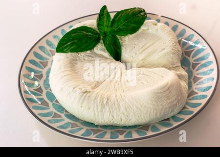 Fromage blanc salé bulgare maison sur table Banque D'Images