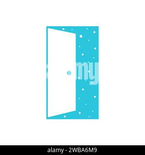 Symbole de l'univers de porte ouverte. À partir du jeu d'icônes bleues. Illustration de Vecteur