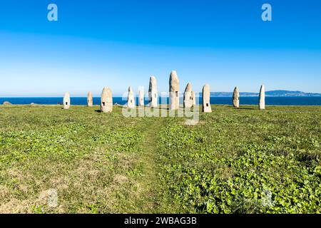 Monument des menhirs à la Corogne, Espagne. Photo de haute qualité Banque D'Images