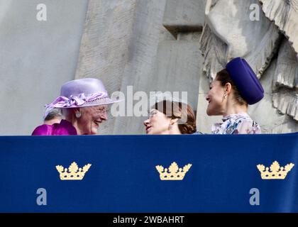 STOCKHOLM, SUÈDE - 15 SEPTEMBRE 2023 : la famille royale danoise et la princesse Victoria célèbrent le roi Carl XVI Gustaf Banque D'Images