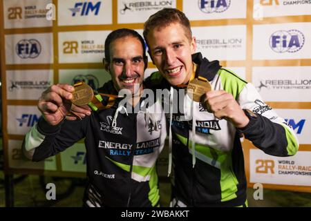 302 GOCZAL Eryk (Pol), Mena Oriol (spa), Energylandia Rally Team, Taurus T3 Max, FIA Challenger, FIA W2RC, portrait lors de l'étape 4 du Dakar 2024 le 9 janvier 2024 entre Al Salamiya et Al-Hofuf, Arabie Saoudite Banque D'Images