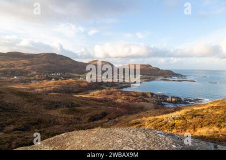 La communauté éloignée de Portuairk sur la péninsule Ardnamurchan, Lochaber, Highland, Écosse Banque D'Images