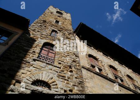 Italie Toscane Arezzo - Maison-tour dans Corso italia Banque D'Images