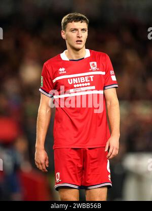 Le DAEL Fry de Middlesbrough lors du match de demi-finale de la coupe Carabao au Riverside Stadium, Middlesbrough. Date de la photo : mardi 9 janvier 2024. Banque D'Images