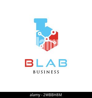 Lettre initiale B modèle de conception de logo d'icône de laboratoire Illustration de Vecteur