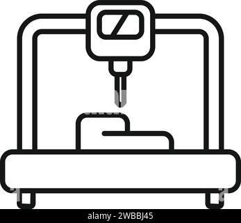 Vecteur de contour d'icône d'imprimante bio humaine. Bio-impression médicale. Moniteur de machine Illustration de Vecteur