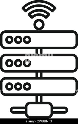 Vecteur de contour d'icône de support de données serveur. Fournisseur Internet. Réseau numérique Illustration de Vecteur