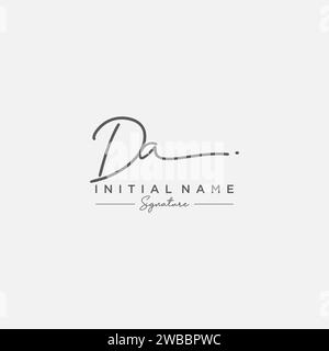 DA Signature logo Template Vector. Illustration de Vecteur