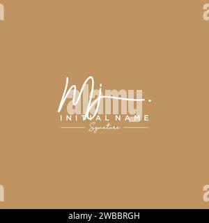 Modèle de logo signé MJ Vector. Illustration de Vecteur