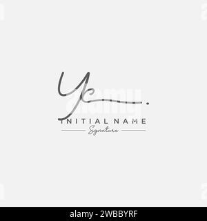Vecteur de modèle de logo de signature YC. Illustration de Vecteur