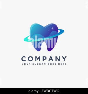 Logo abstrait Dental Planet Teeth Illustration de Vecteur