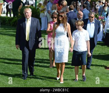 PALM BEACH, FL - JANVIER 04: Donald Trump, Melania Trump, Barron Trump assiste au Grand Prix invitation de Trump Mar-a-Lago Club au Mar-A-Largo Club le 4 janvier 2015 à Palm Beach, en Floride. Population : Donald Trump, Melania Trump, Barron Trump crédit : tempêtes Media Group/Alay Live News Banque D'Images