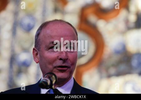 Mexico, Mexique. 09 janvier 2024. Le Tánaiste (vice-premier ministre irlandais) et le ministre des Affaires étrangères et de la Défense, Micheál Martin. Crédit : Luis E Salgado/Alamy Live News Banque D'Images