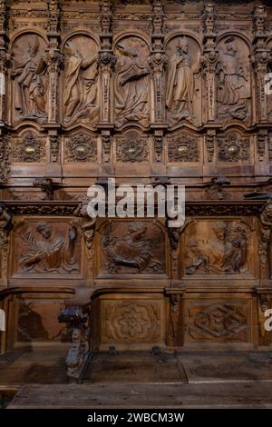 coro, Catedral de la Asunción de la Virgen, Salamanque, comunidad autónoma de Castilla y León, Espagne Banque D'Images