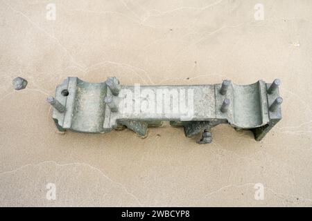 Détail de l'ancienne épave Polstjernan près de Hambourg. Banque D'Images