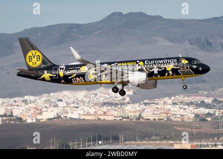 Airbus A320 Airliner de la compagnie Eurowings avec peinture spéciale BVB Fanairbus Banque D'Images