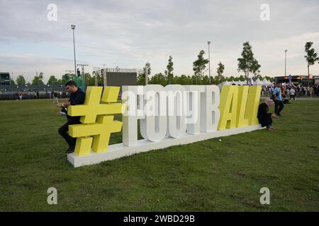 ISTANBUL, TURKIYE - 09 JUIN 2023 : zone du Festival de finale de la Ligue des Champions Banque D'Images