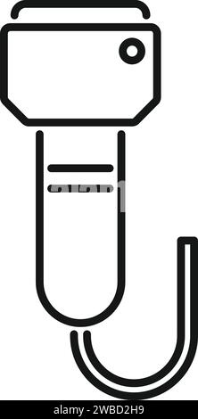 Vecteur de contour de l'icône du moniteur d'échographie. Appareil d'échographie. Examen de test Illustration de Vecteur