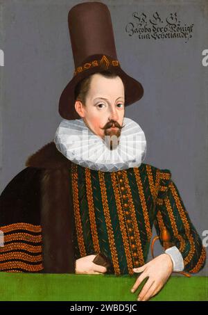 Jacques Ier d'Angleterre (Jacques VI d'Écosse) (1566-1625), portrait à l'huile sur panneau par un artiste inconnu, vers 1590 Banque D'Images