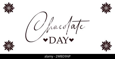 Joyeux jour du chocolat Amazing Text Design Illustration de Vecteur