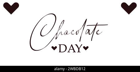Joyeux jour du chocolat Amazing Text Design Illustration de Vecteur