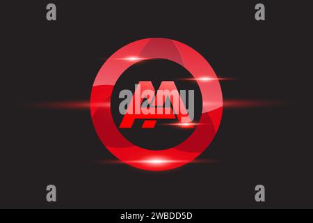Conception de logo rouge AA. Conception de logo de vecteur pour les entreprises. Illustration de Vecteur
