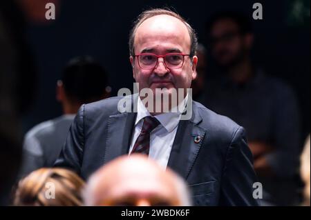 Madrid, Espagne. 10 janvier 2024. Miquel Iceta, député espagnol, assiste à la cérémonie d’ouverture de la Conférence des ambassadeurs espagnols au siège du ministère des Affaires étrangères à Madrid. Crédit : SOPA Images Limited/Alamy Live News Banque D'Images