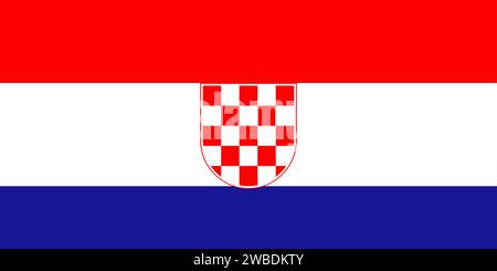 Drapeau de la minorité croate en Serbie-et-Monténégro Illustration de Vecteur