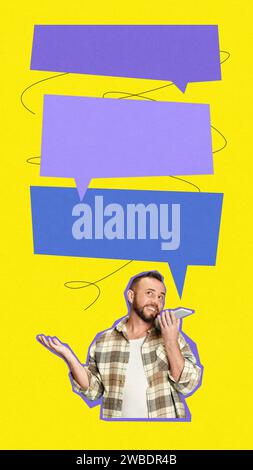 Collage d'art contemporain. Banque D'Images