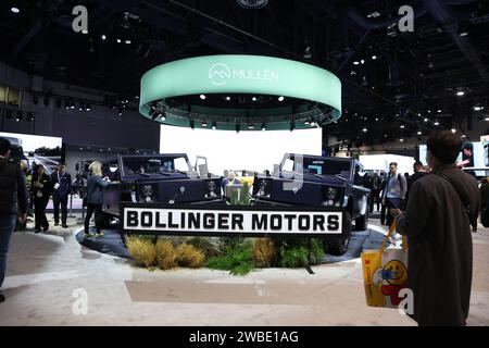 Las Vegas, États-Unis. 09 janvier 2024. Une vue du stand Bollinger Motors exposé lors du salon International ces 2024, au Las Vegas Convention Center à Las Vegas, Nevada, le mardi 9 janvier 2024. Photo de James Atoa/UPI crédit : UPI/Alamy Live News Banque D'Images