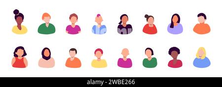 Ensemble de diverses personnes avatars sans visage portraits illustration vectorielle Illustration de Vecteur
