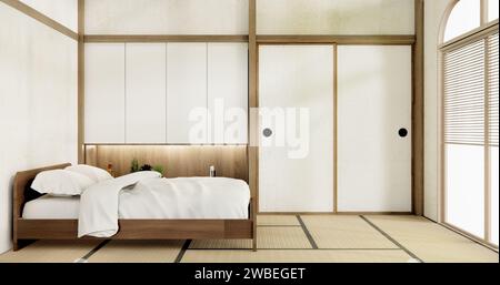 MUJI Japon intérieur de chambre style minimal, japonais interior.3D rendu Banque D'Images