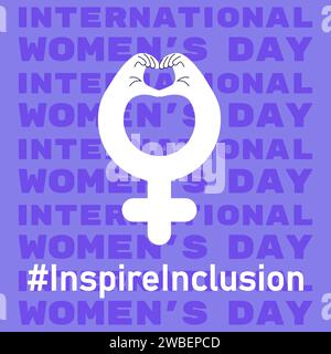 Inspire inclusion bannière illustration vectorielle de la Journée internationale de la femme Illustration de Vecteur